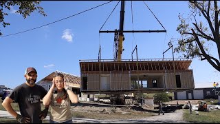 They Lifted Our NEW HOUSE With A Crane!