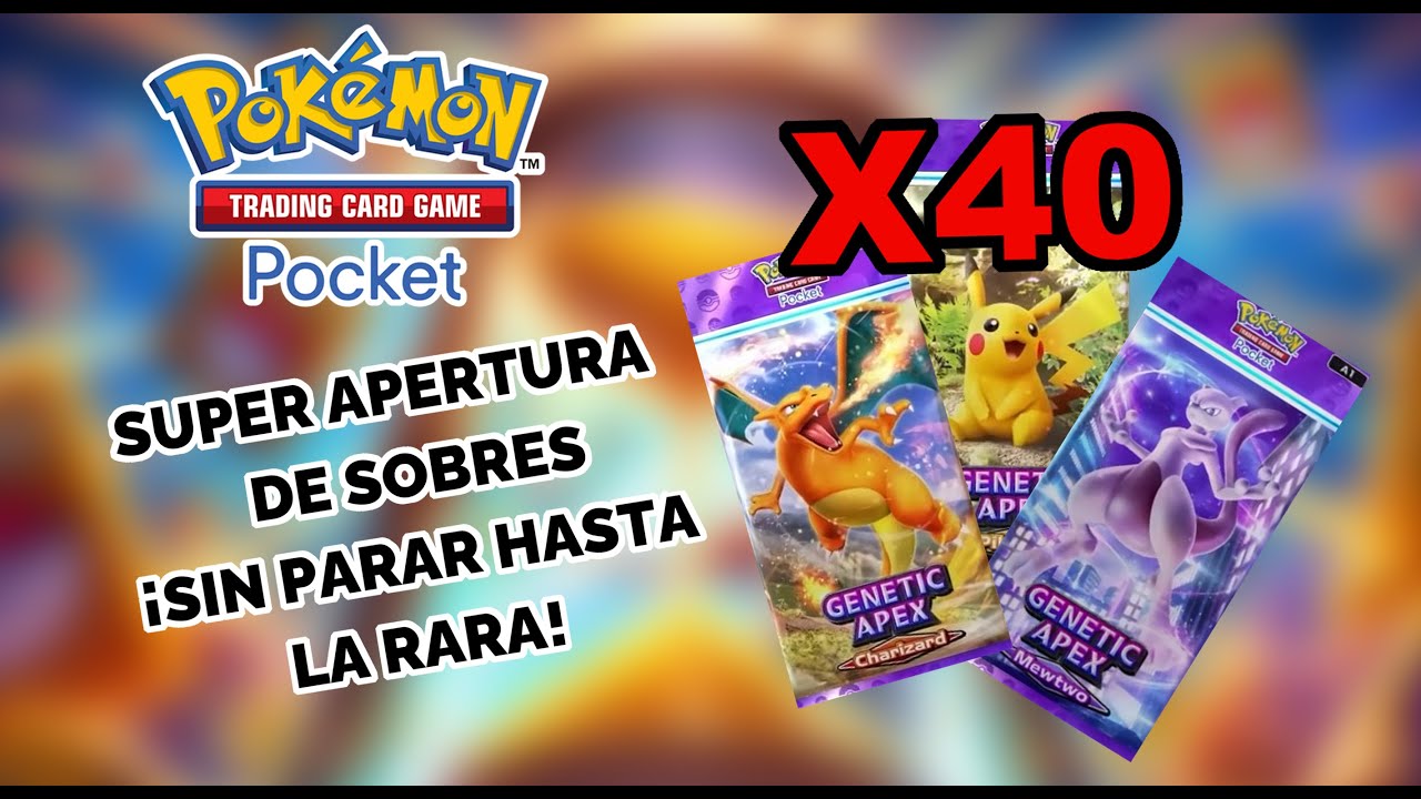 X40 SOBRES!!! Abriendo muchísimos sobres de Pokémon TCG Pocket ...