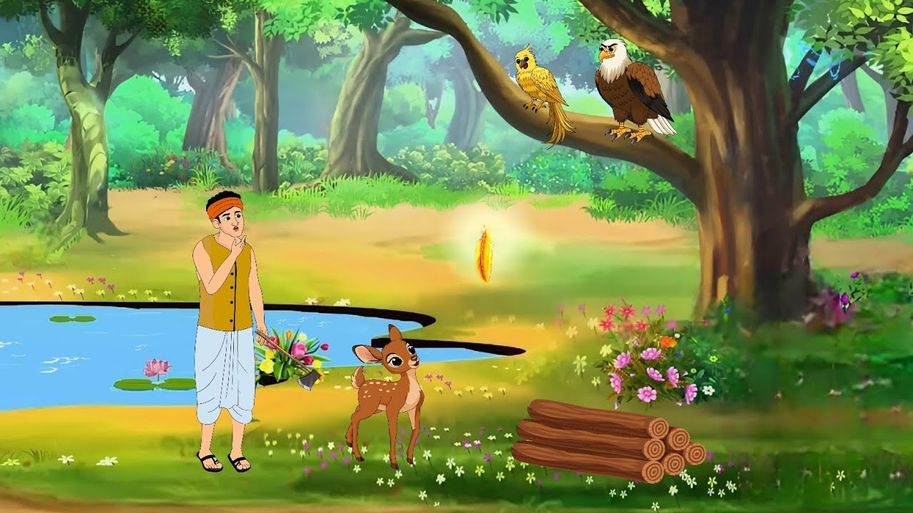 अनाथ लकड़हारा और विचित्र सोने का पंख | HINDI KAHANIYA | NEW KAHANIYA | BEDTIMESTORY | JAADUIKAHANI 