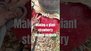 Making a giant strawberry birdbath #birdbath #airdryclay #allotment #makingabirdbath #claycrafts