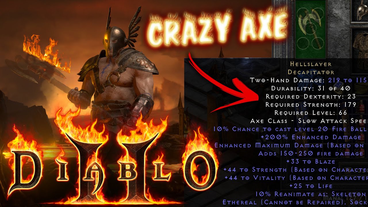 GODLY HACKED HELLSLAYER AXE Diablo 2 Resurrected YouTube