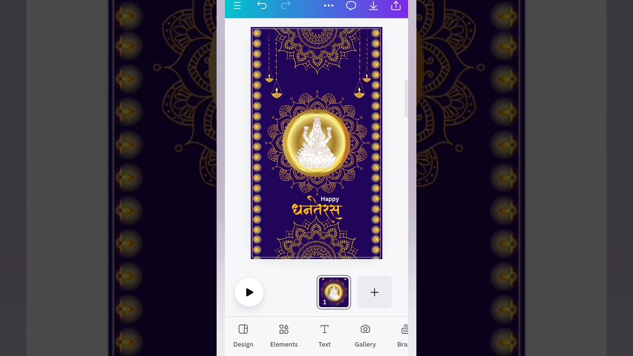 Dhanteras post design in canva for insta 