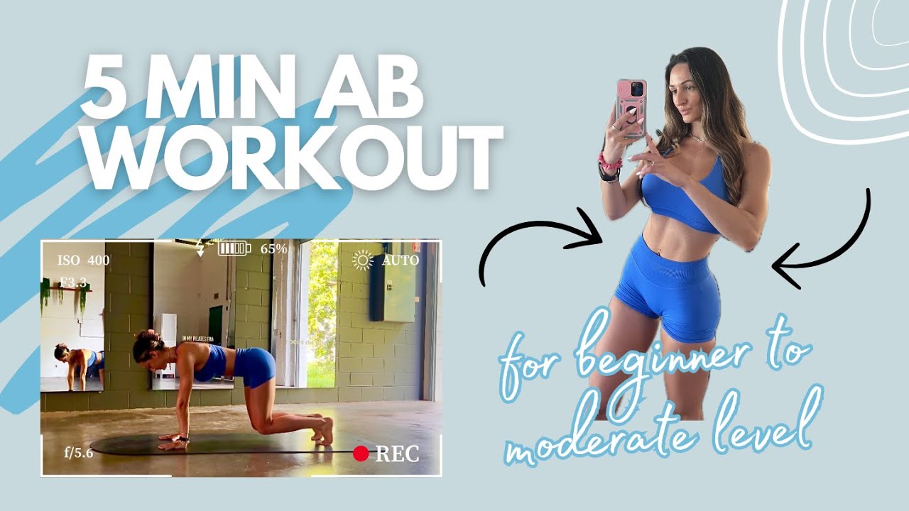 5 Min AB WORKOUT || with Cues and Optional Advanced Variations ...