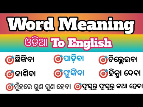 Word Meaning Odia ।।  Daily Use Word Meaning In Odia  ।। Word Meaning English To Odia । Word Books