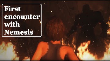 RESIDENT EVIL 3 Remake - Cutscene - First encounter with Nemesis