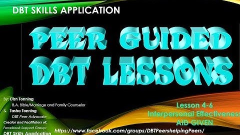 AID GIVEN (Interpersonal Effectiveness Module) 4-6 for Peer Guided DBT Lessons