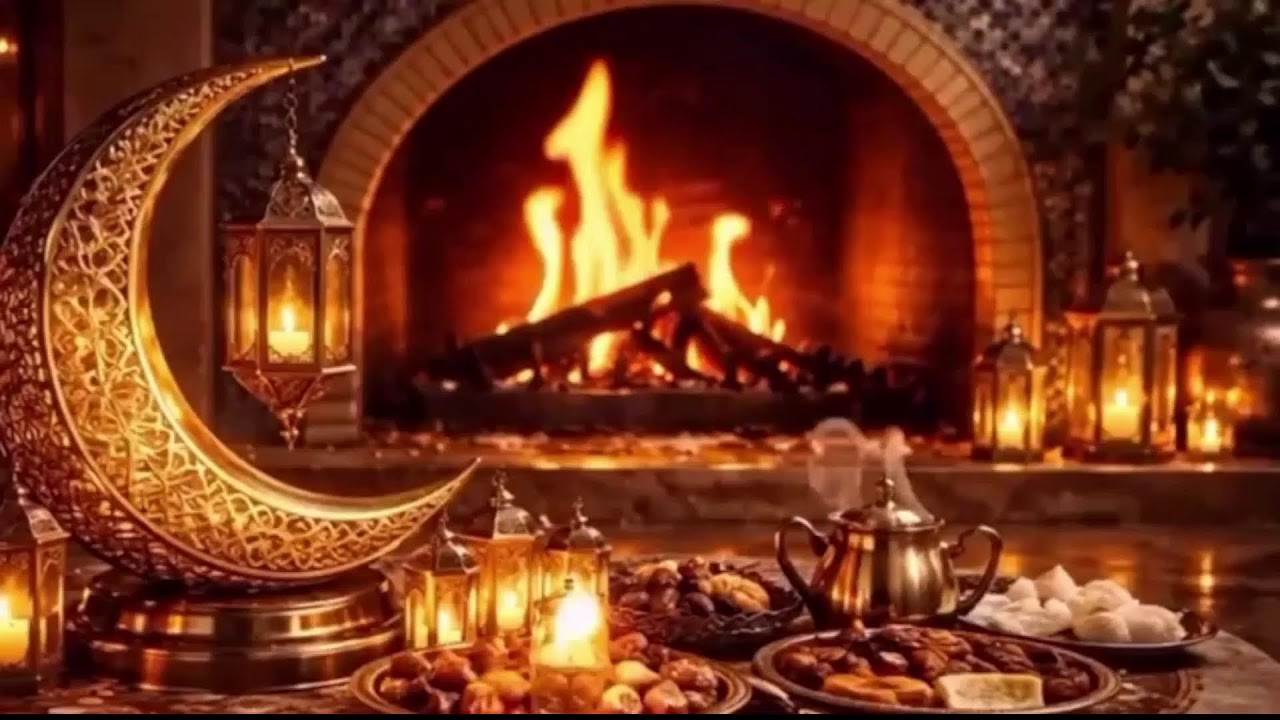 Ramadan Iftar fireplace ambience🌙🌙 | تقبل الله منكم الصيام والقيام✨