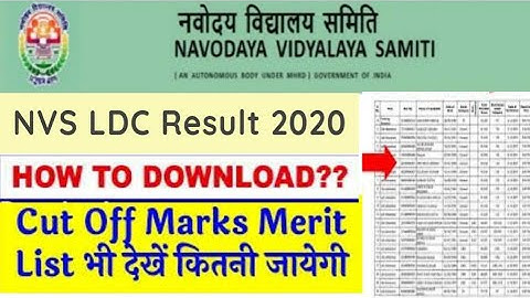 Nvs Ldc Result Out || Nvs Ldc Result Declared