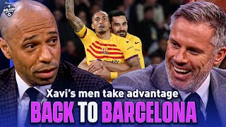 Thierry Henry Micah Carragher React As Barcelona Take Advantage Ucl Today Cbs Sports