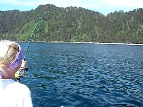 Mooching Alaska King salmon near Craig Alaska near Prince of Wales