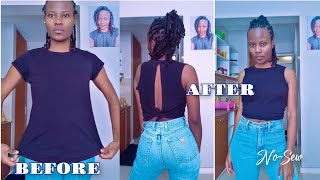 DIY CUTE TOP FROM TSHIRT | How to revamp your old Tshirt | No-Sew Thriftflip | Easy Upcycle