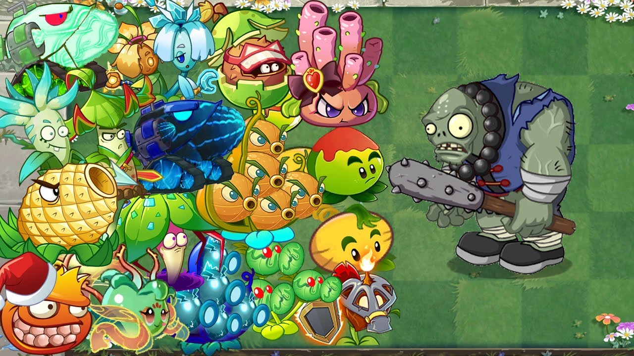 PvZ 2 Power Up !!! All Plants Level Max Vs Gargantuar Bronze Zombies