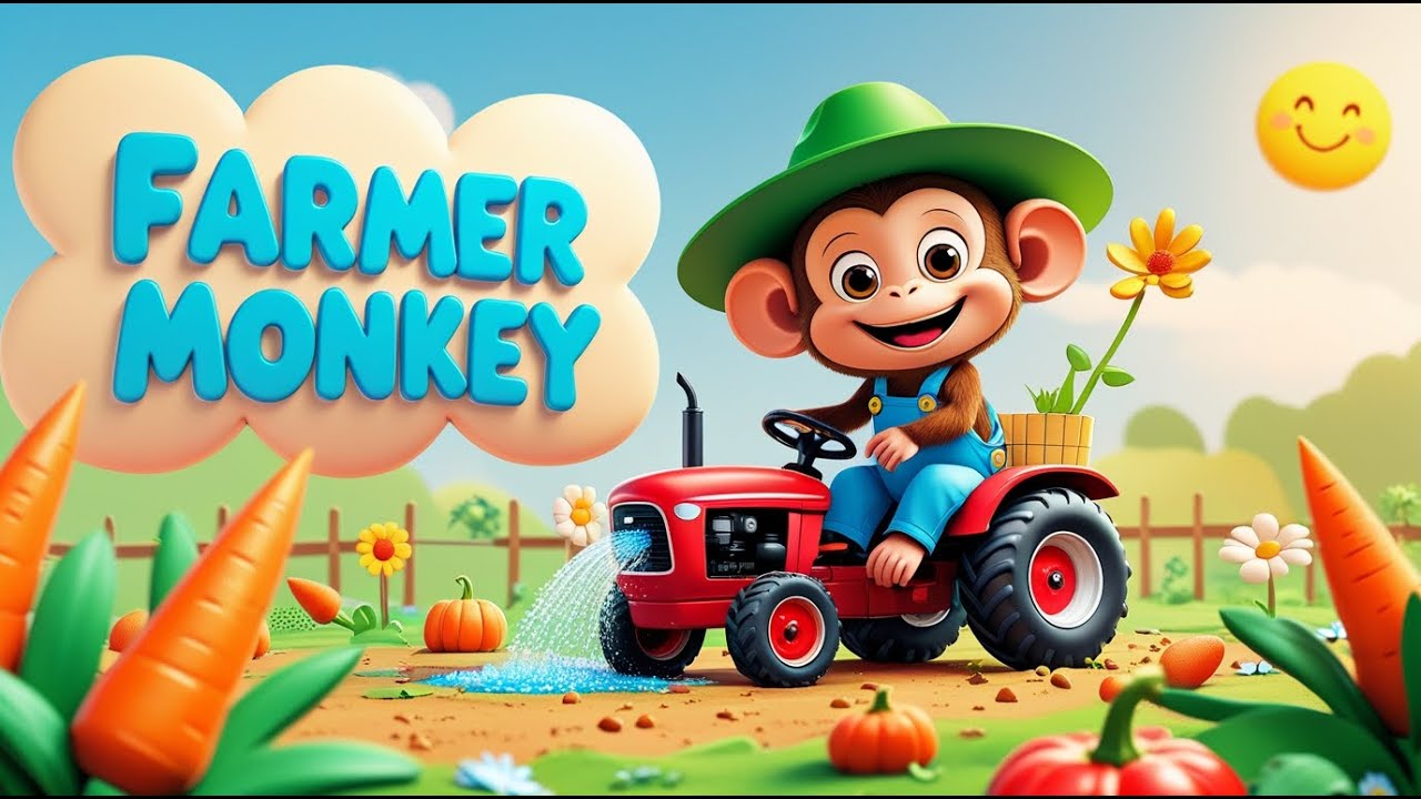 Farmer Monkey | A Peaceful Farm Story with Animals | 3d Cartoon