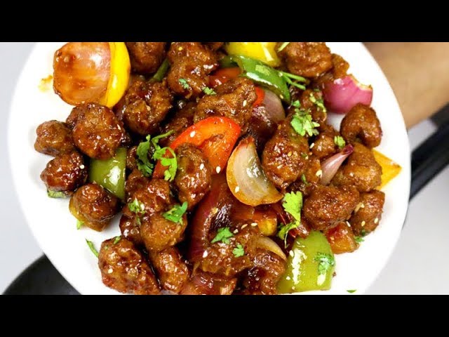 Soyabean chilli recipe । soya chilli । Restaurant style Recipe - bharatzkitchen