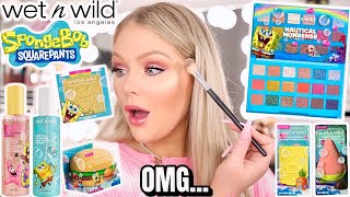 NEW WET N WILD SPONGEBOB MAKEUP COLLECTION TESTED | FULL FACE FIRST IMPRESSIONS REVIEW \& TUTORIAL