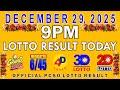 December 29, 2025 Lotto 9PM Results 🎟️