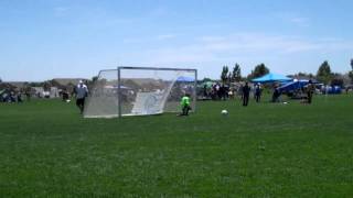 Connor warming up on goal - SoccerFest 2012 - June 9th