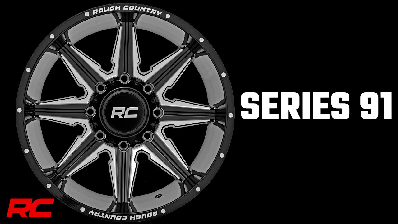 Rough Country 92 Series Wheel | Machined One-Piece | Gloss Black | 20x12 |  6x5.5 | -44mm