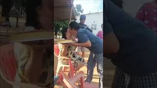 Cheesecake Drops as Woman Gets a Kiss on the Cheek