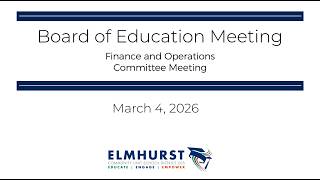 Finance & Operations Committee Meeting 3/4/26