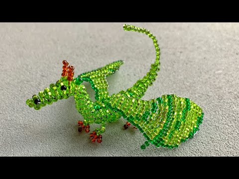 Большой объёмный ДРАКОН🐉ИЗ БИСЕРА и проволоки. Мастер-класс