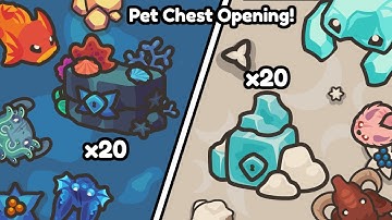[GAPPLE CODE] Opening 20x Ocean And Winter Pet Chests In Taming.io!