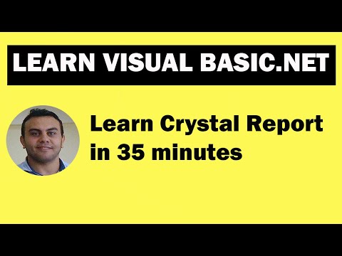 Crystal Report  in VB.net:  tutorial step by step using sql server database(full course 35 minutes)