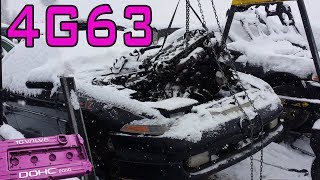 4G63 junkyard score! Pulling a DSM motor in a blizzard!