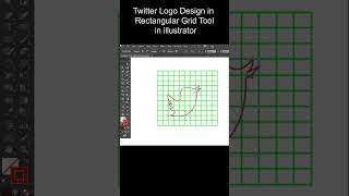 Twitter Logo Design Using Rectangular Grid Tool in illustrator #shorts