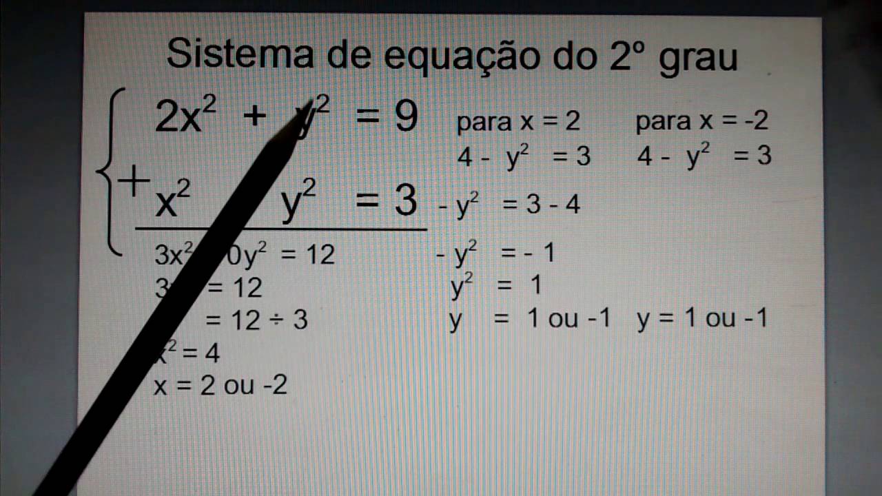 Sistema De Equação Do 2 Grau Exercícios - BINKEDU