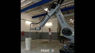 3D Concrete Printing a Twisting Woven Column - Timelapse