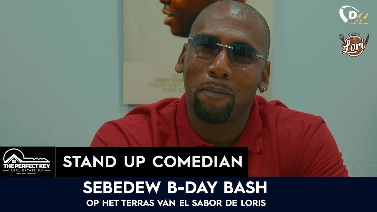 Stand up comedian Sebedew B-Day Bash Op het terras van El Sabor de lori