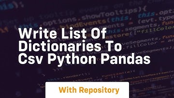 write list of dictionaries to csv python pandas