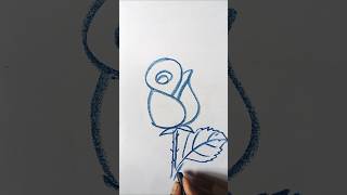 Rose Drawing from letter S #flower #sketch #art #tutorial #viral #short #ytshorts