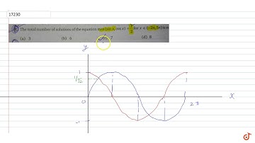 The total number of solution of the equation max(sinx,cos x) = 1/2 for `x in (-2pi,5pi)` is equ...