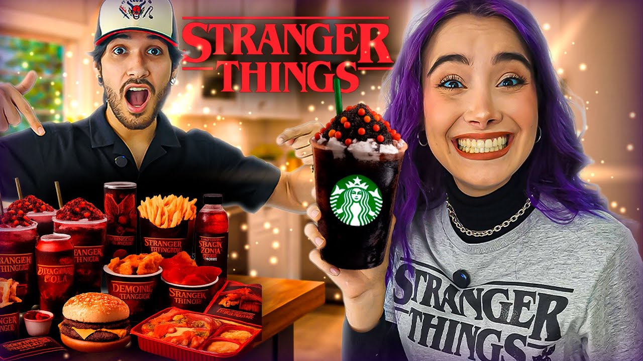 Compramos TODA LA COMIDA de *STRANGER THINGS* que encontramos😱🍟