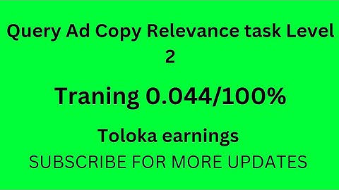 Query Ad Copy Relevance task Level 2 (Training)0.044/(100%)