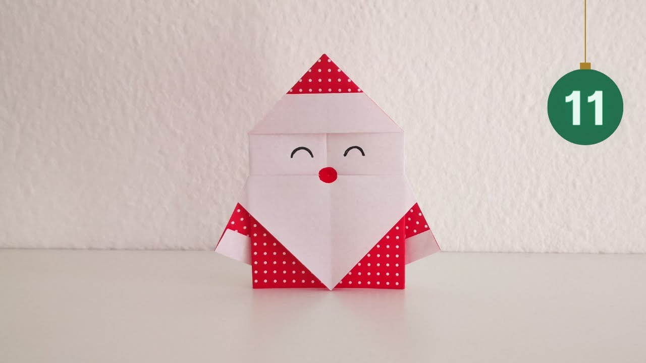 How to make Origami Santa | Christmas Origami | Origami Videos | Christmas Countdown