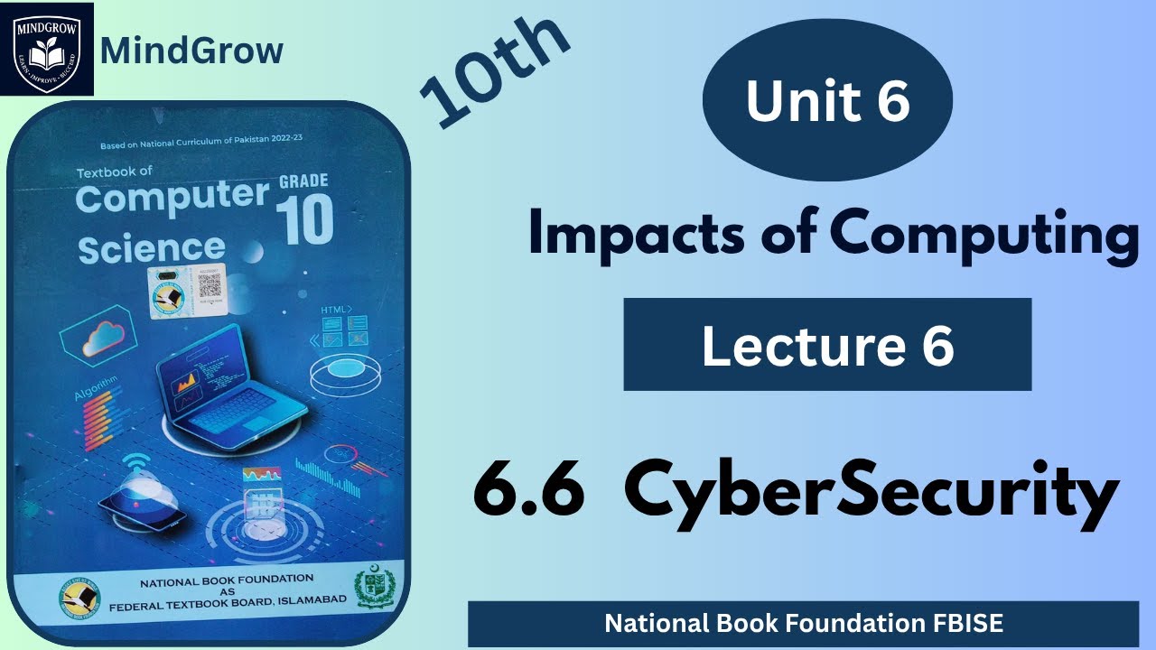 Unit 6  Impacts of Computing | 6.6 – Cybersecurity | Class 10 Computer FBISE | NBF Syllabus
