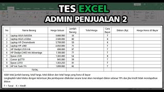 Tes Excel Admin Penjualan 2