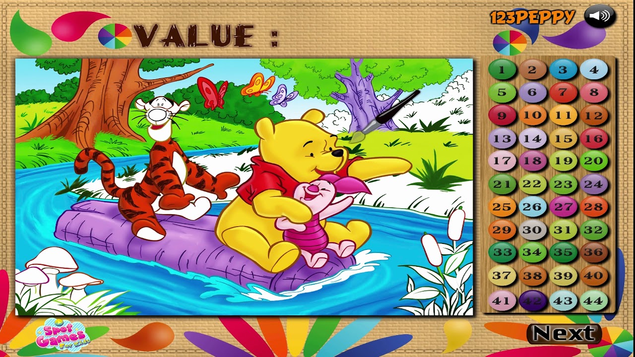 Winnie the Pooh Color Math Gameplay Spot games for Kids YouTube