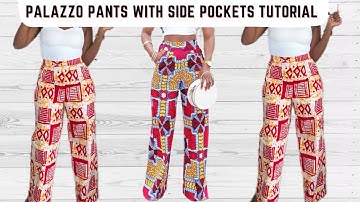 Cut & Sew Straight Palazzo Pants with Side Pockets | Easy Cutting and Stitching