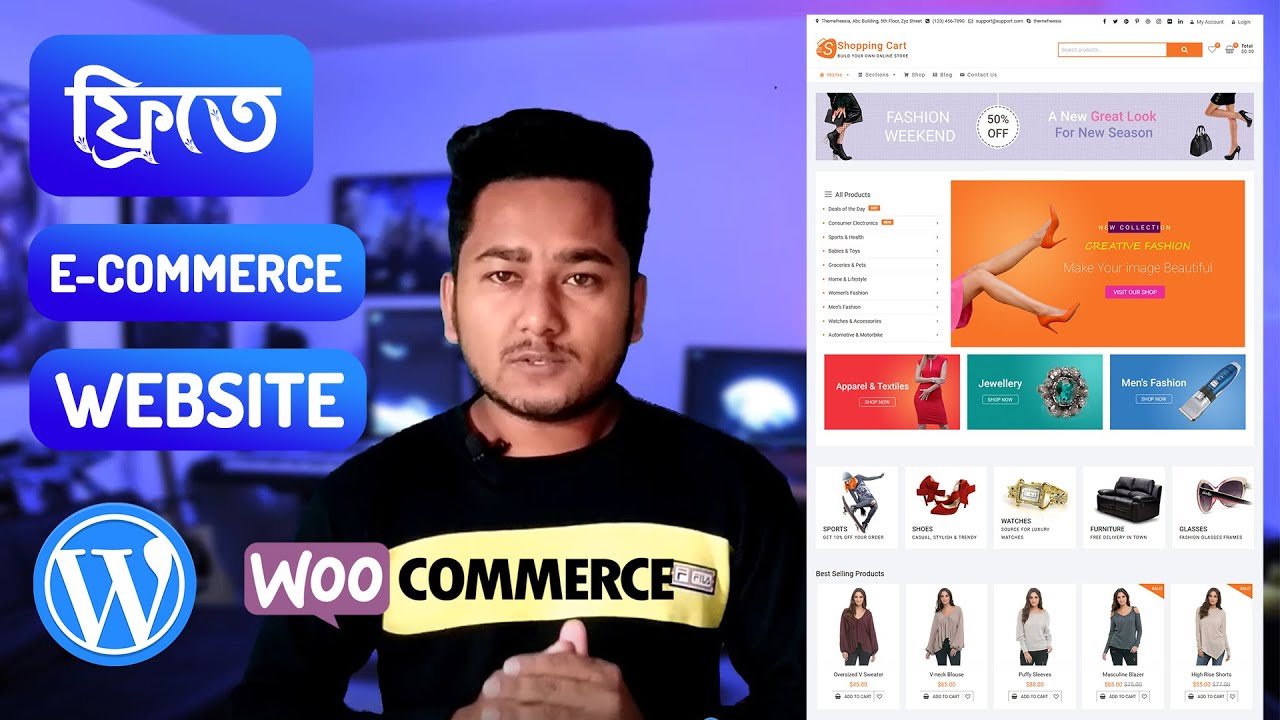 How to create free eCommerce WordPress Website With ShoppingCart Free ...