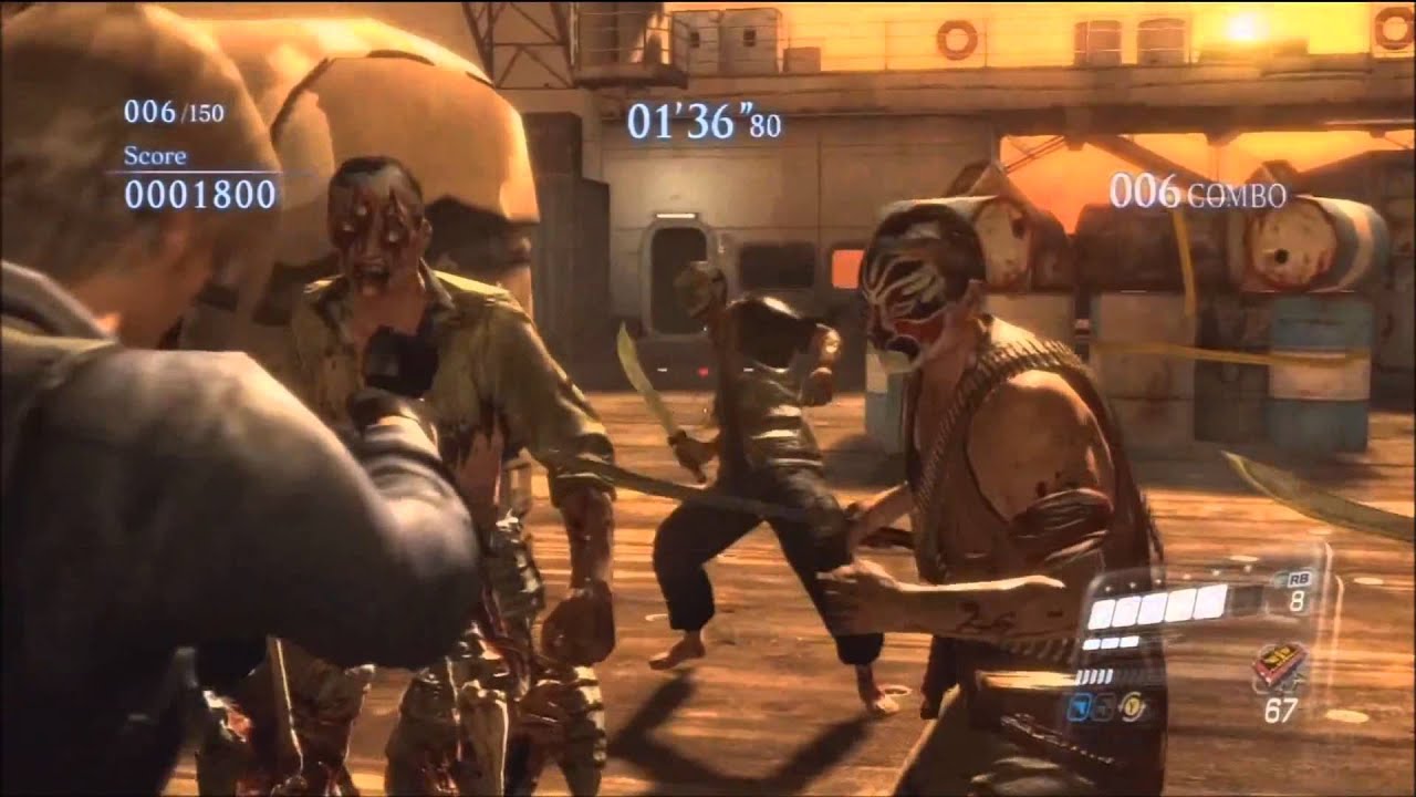 Resident Evil 6 - The Mercenaries - High Seas Fortress Stage - Leon Gameplay [HD]