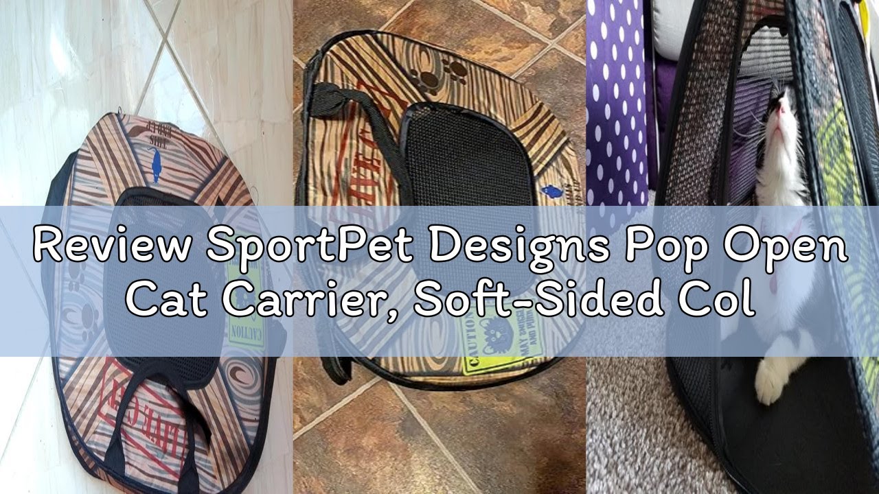 Review SportPet Designs Pop Open Cat Carrier, Soft-Sided Collapsible Travel Carrier for Cats up to 1