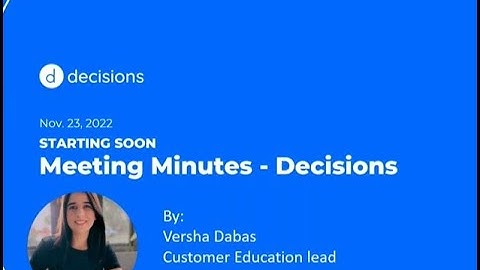 Decisions Meeting Minutes & Meeting Book Webinar