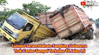 Lumpur Seram Truk Canter Terkubur Dijalan Ini Sangking Dalamnya