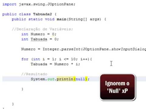 Programação básica em JAVA - Sistema de Tabuada