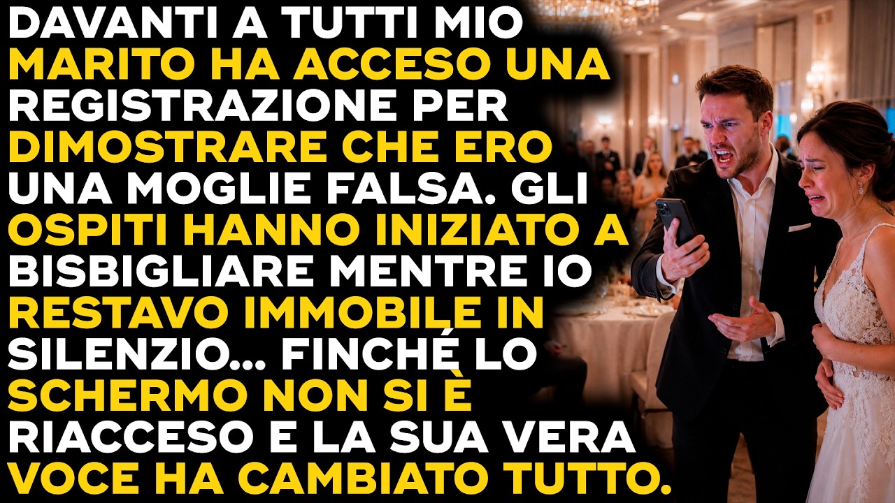 Ero in piedi davanti a quaranta invitati mentre mio marito proiettava un video che mi definiva una moglie falsa. La sua voce, montata da lui, diceva che recitavo una parte da dieci anni. Poi,...