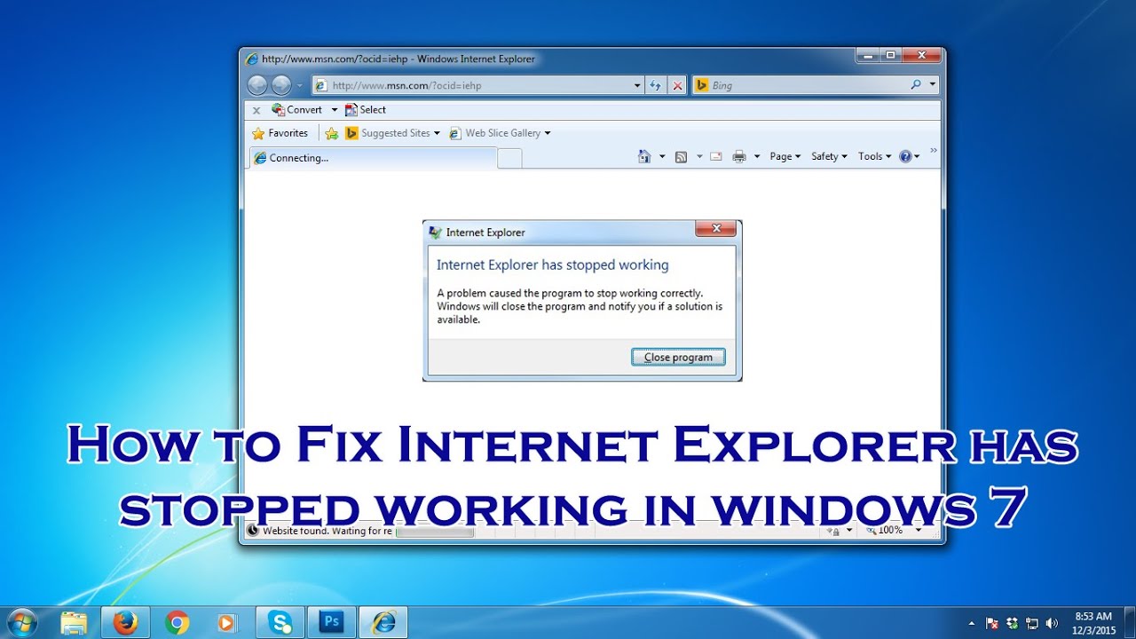 internet explorer 8 gebruikt niet meer werkende windows 7 vierenzestig bit